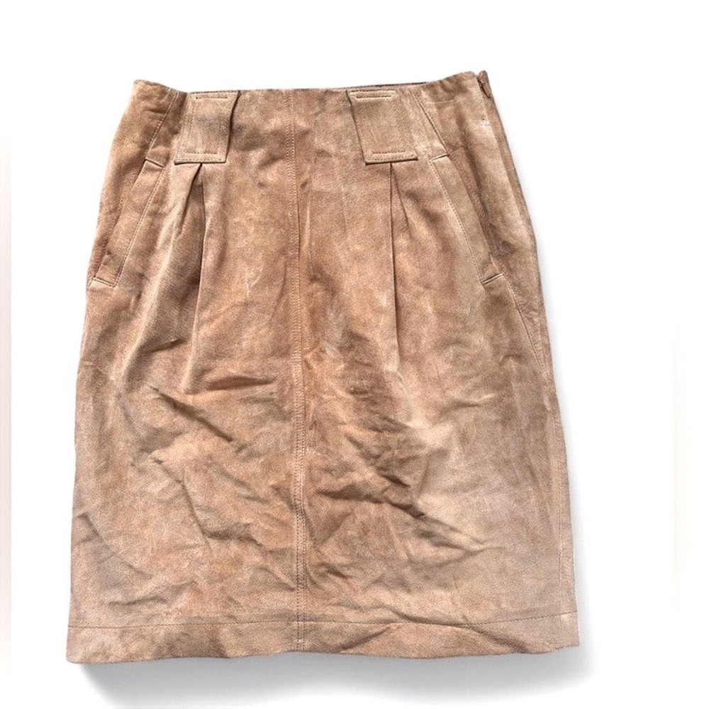 Worthington Genuine Suede Skirt – Tan‎ Brown – Leather Pencil Skirt